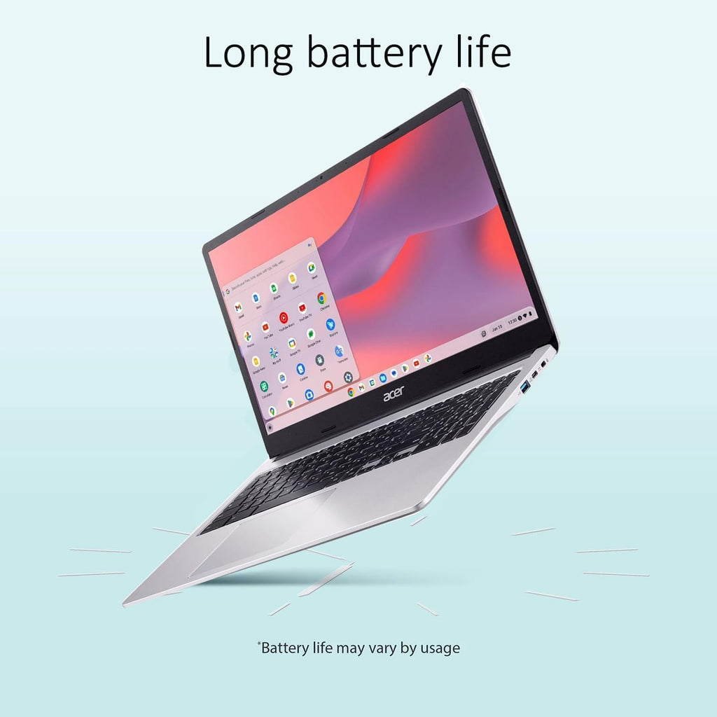 Acer Chromebook 315 Laptop (15.6' FHD, Intel Celeron N4500, 4GB RAM, 128GB Storage (64GB eMMC + 64GB SD Card), for Student, Home, 10-Hr Long Battery Life, Numeric KB, Wi-Fi, Webcam, IST Hub, Chrome OS