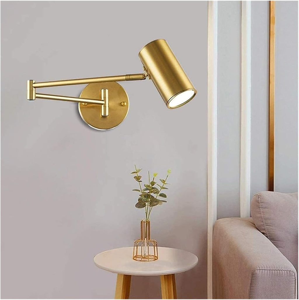 Wall Lamp Wrought Iron Folding Wall Sconce Lighting Fixture Gold Plating/Black Spray Paint Indoor Post-Lighting Fixture for Bedroom Bedside Living Room Corridor Balcony Aisle ,Crystal Vanity Lighting