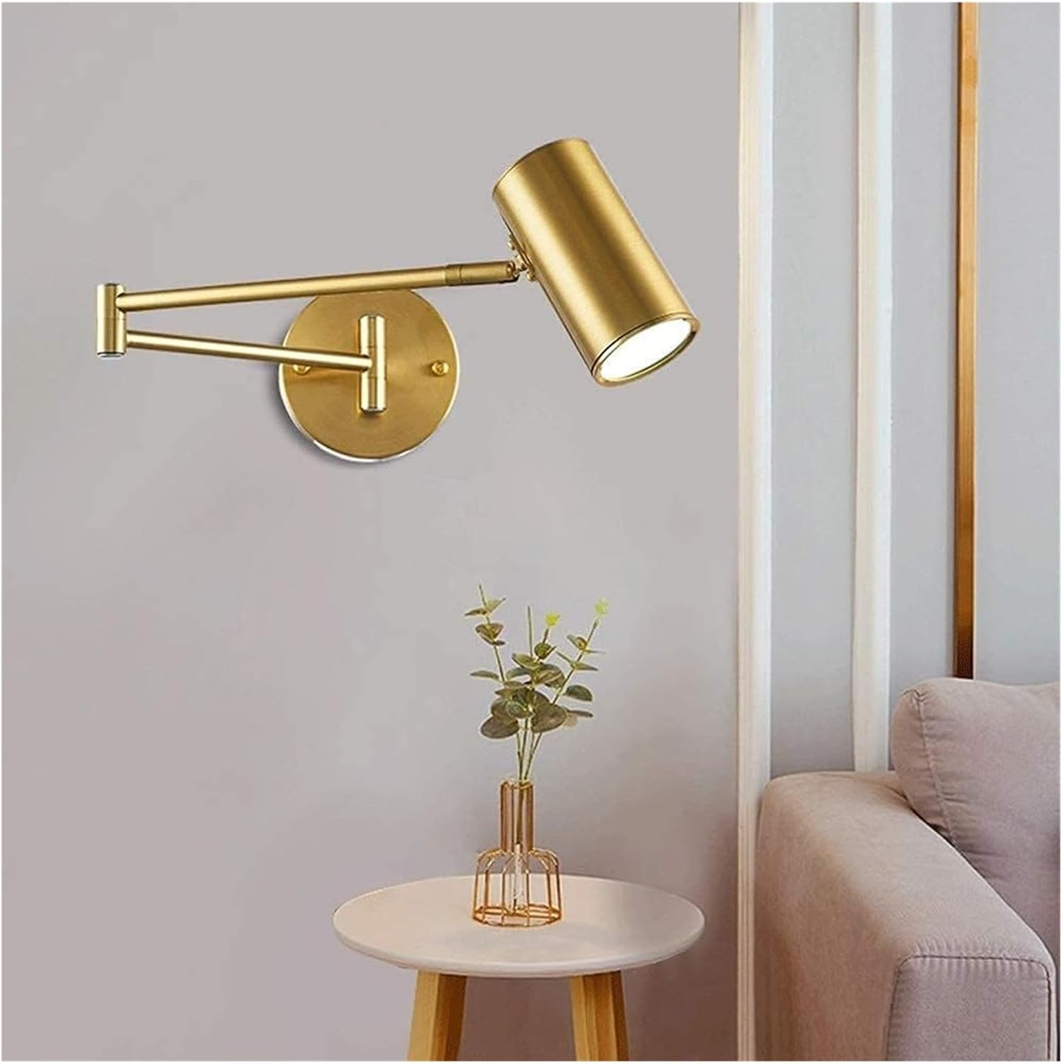 Wall Lamp Wrought Iron Folding Wall Sconce Lighting Fixture Gold Plating/Black Spray Paint Indoor Post-Lighting Fixture for Bedroom Bedside Living Room Corridor Balcony Aisle ,Crystal Vanity Lighting
