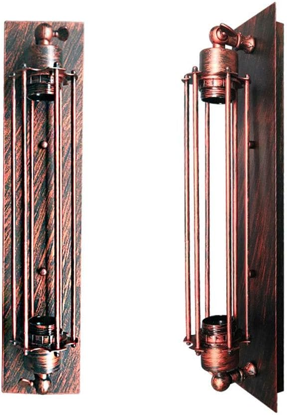 Modern Wall Mount Lamp, Industrial Loft Indoor Wall Sconce Lighting Retro Industrial Wind Wrought Iron Flute Wall Lamp Light Fixture E27 Wall Light Lantern fo(Rusty)