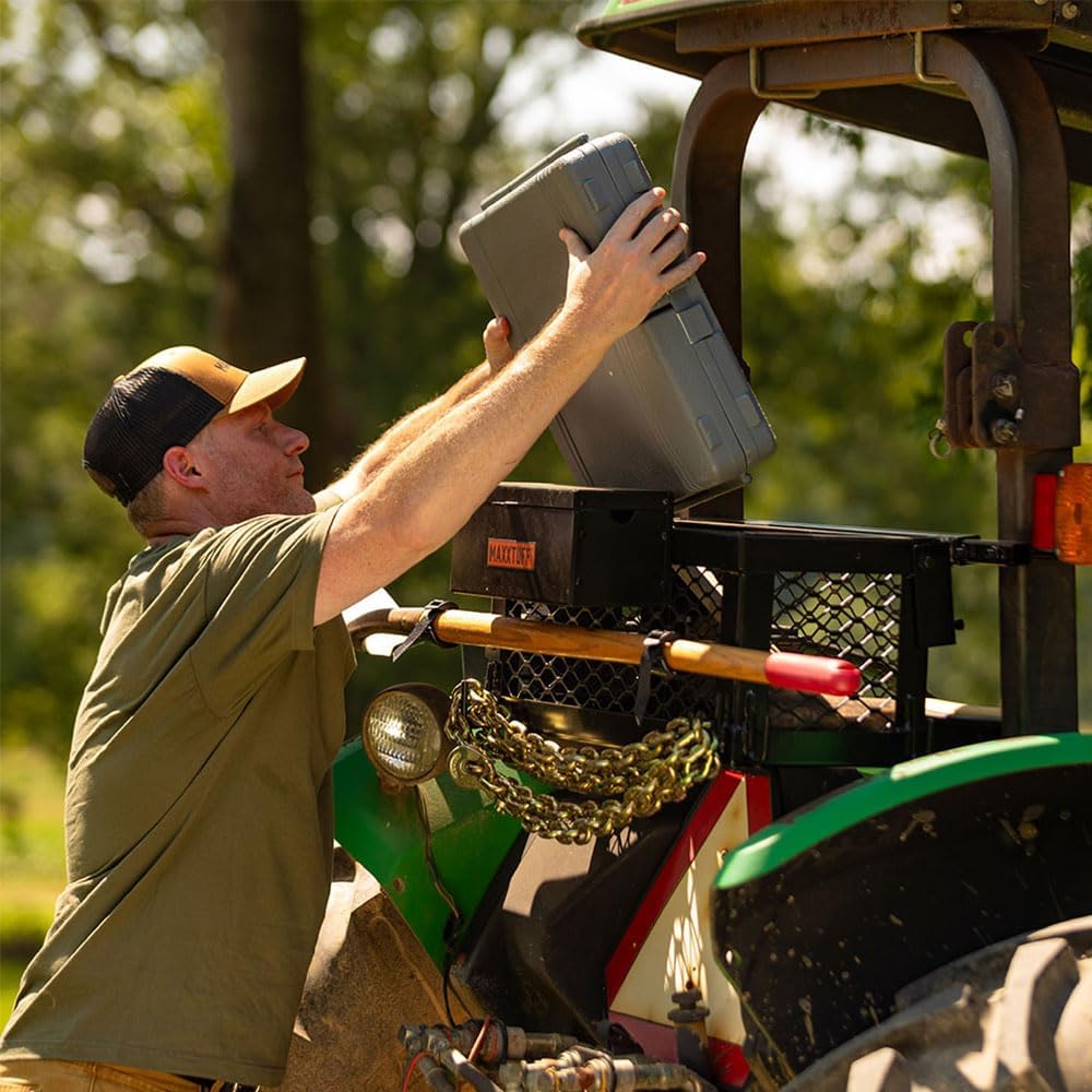 MAXXTUFF Heavy-Duty ROPSRIDER XHD Tractor Basket, Fits Most Tractor and Zero Turn Mower ROPS Bars, Model MTF100