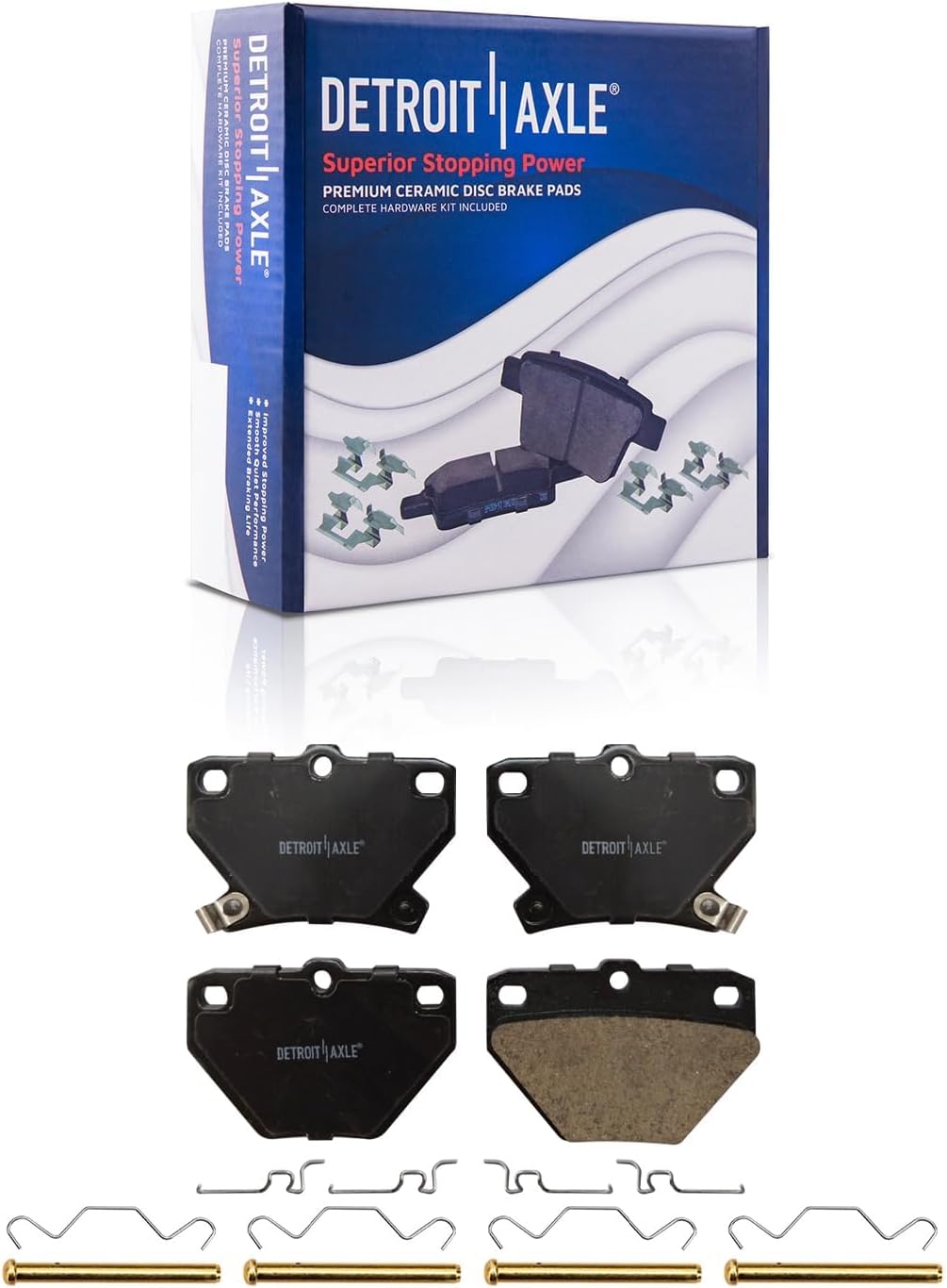 Detroit Axle - Brake Kit for Toyota 2005-2006 Corolla 2003-2007 Matrix 2003-2006 Pontiac Vibe, Front and Rear Drilled & Slotted Disc Brake Rotors Ceramic Brake Pads Replacement