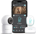 Sense-U Pro Baby Breathing Movement Monitor with 2.5K PTZ Camera: Track Breathing with Gentle Vibration, Sleep Position, Temperature Notifications, 2.5K Video, Background Audio, No Monthly Fee