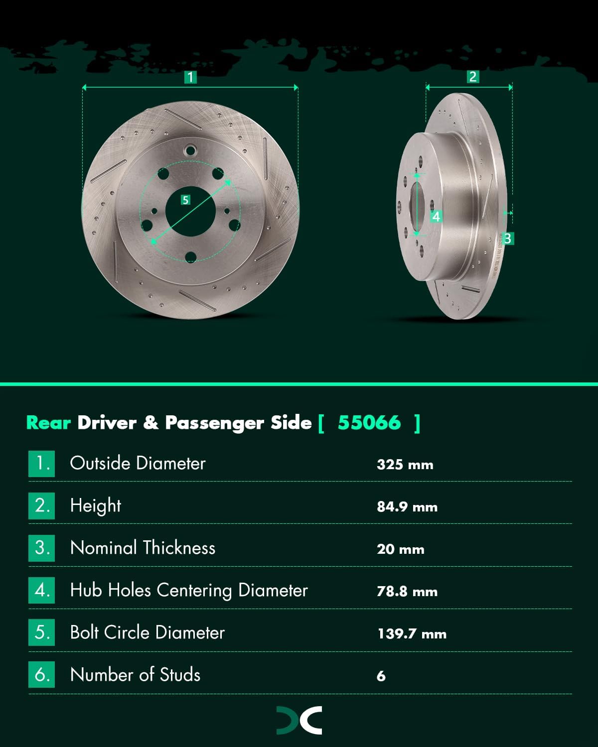 SCITOO Brake Kits For Toyota For RAV4 2006-2018 Front Rear Drilled & Slotted Disc Brakes Rotors and Ceramic Brakes Pads Replacement:31434;31443;D1211-8331;D1212-9312