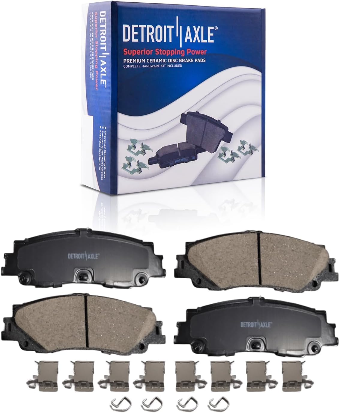 Detroit Axle - 8pc Brake Kit for Toyota Tundra Sequoia Lexus LX600 13.94' inch Front and 13.19' inch Rear Drilled and Slotted Disc Brake Rotors Ceramic Brakes Pads Replacement