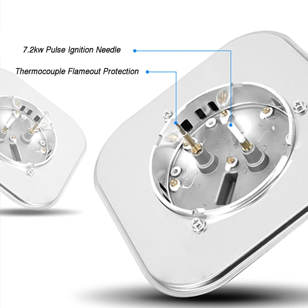 Gas Cooktop,2 Burners Stainless Steel Gas Hob,7.2KW NG/LPG Gas Stove,for Caravan Home Camping Catering Electronic Pulse Type Gas Stove (Color : NG)