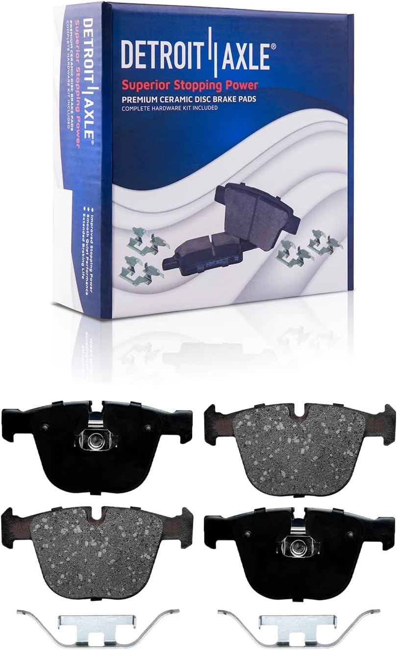 Detroit Axle - 8pc Brake Kit for 2007-2010 BMW X5 2008 X6, Disc Brakes Rotors Ceramic Brake Pads with Hardware Replacement: 13.70' inch Front and 13.58' inch Rear Rotor