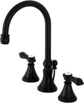 Kingston Brass KS2980BAL Heirloom Widespread Bathroom Faucet, Matte Black, 13.63 x 6.31 x 11.5