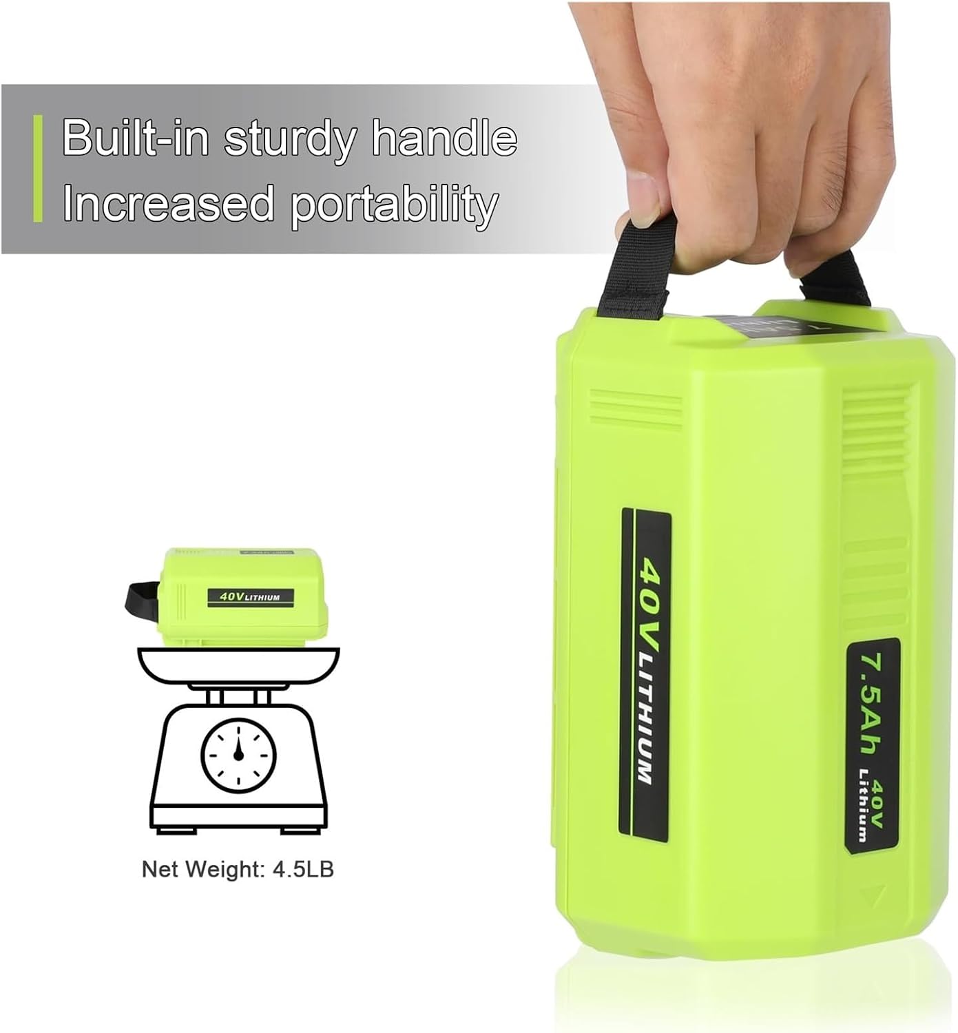 OUTMX 40V 6.0AH 7.5Ah Replacement Batteries Compatible for Ryobi Battery 40V Power Tools OP4075A OP4026 OP4060 OP4050 OP4040 OP4030(7.5Ah Battery)