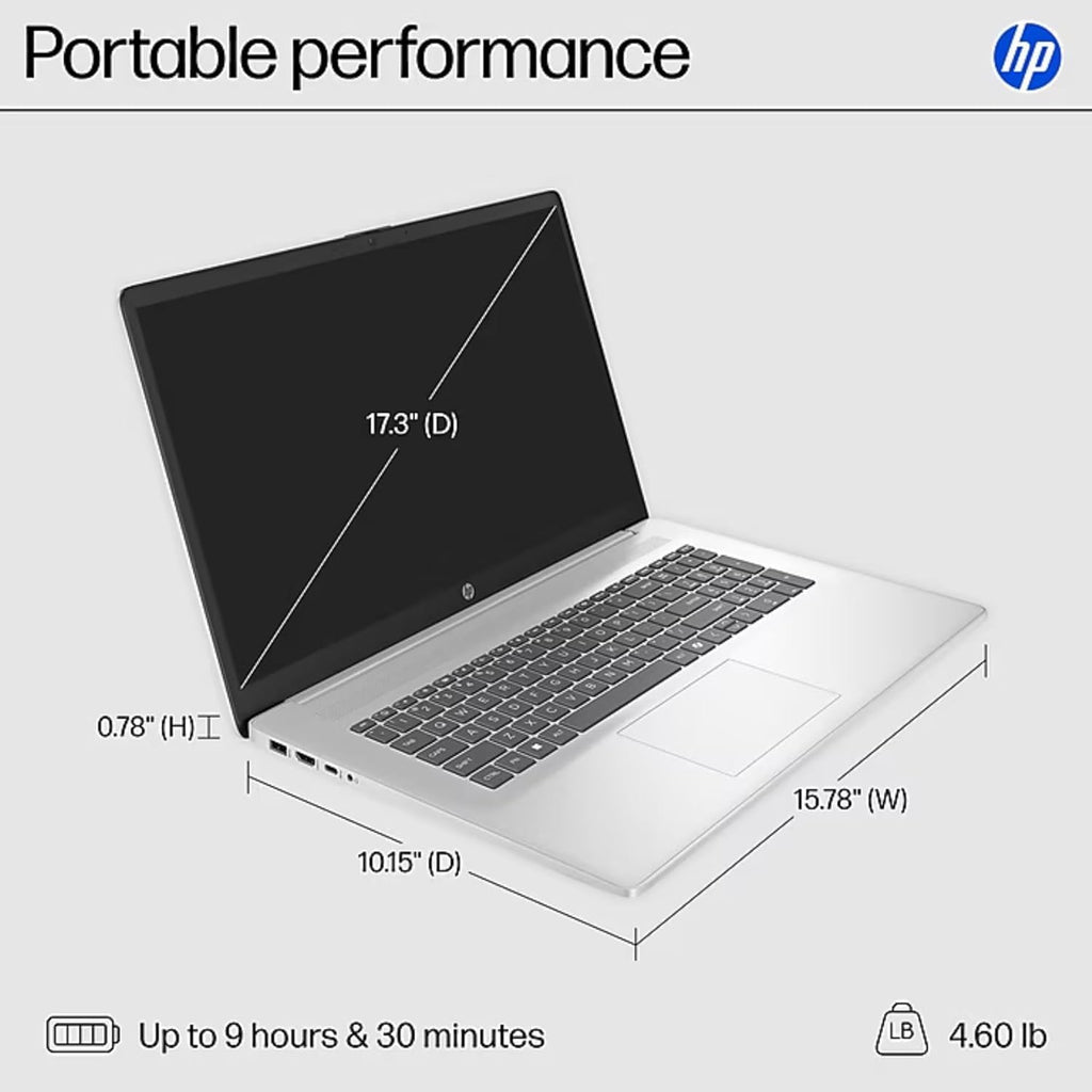 HP 17.3' Touchscreen Laptop with Lifetime Office 365 for the Web | Backlit Keyboard, Fingerprint Reader | Intel 13th Gen Core i5 CPU (10 Cores, 4.6GHz) | 16GB RAM, 1TB SSD | WiFi 6, Bluetooth 5.3