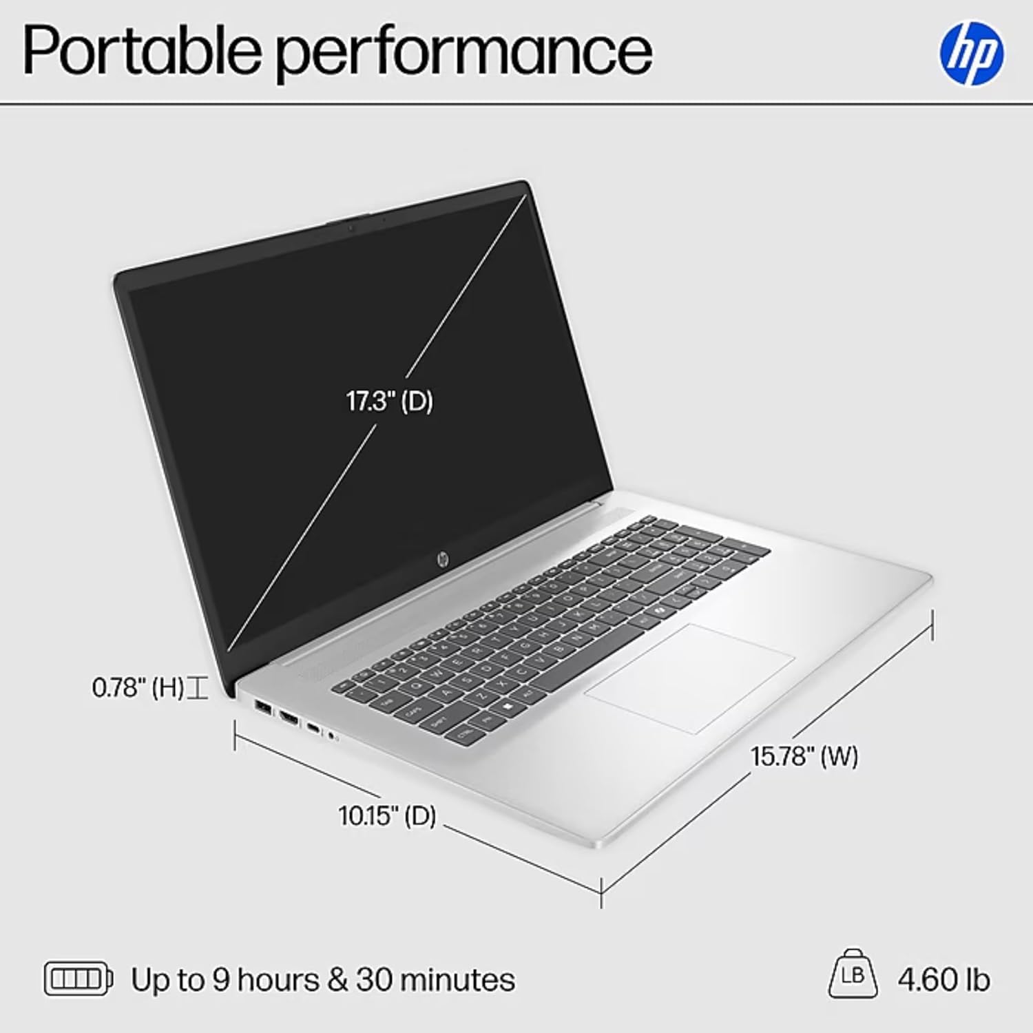 HP 17.3' Touchscreen Laptop with Lifetime Office 365 for the Web | Backlit Keyboard, Fingerprint Reader | Intel 13th Gen Core i5 CPU (10 Cores, 4.6GHz) | 16GB RAM, 1TB SSD | WiFi 6, Bluetooth 5.3