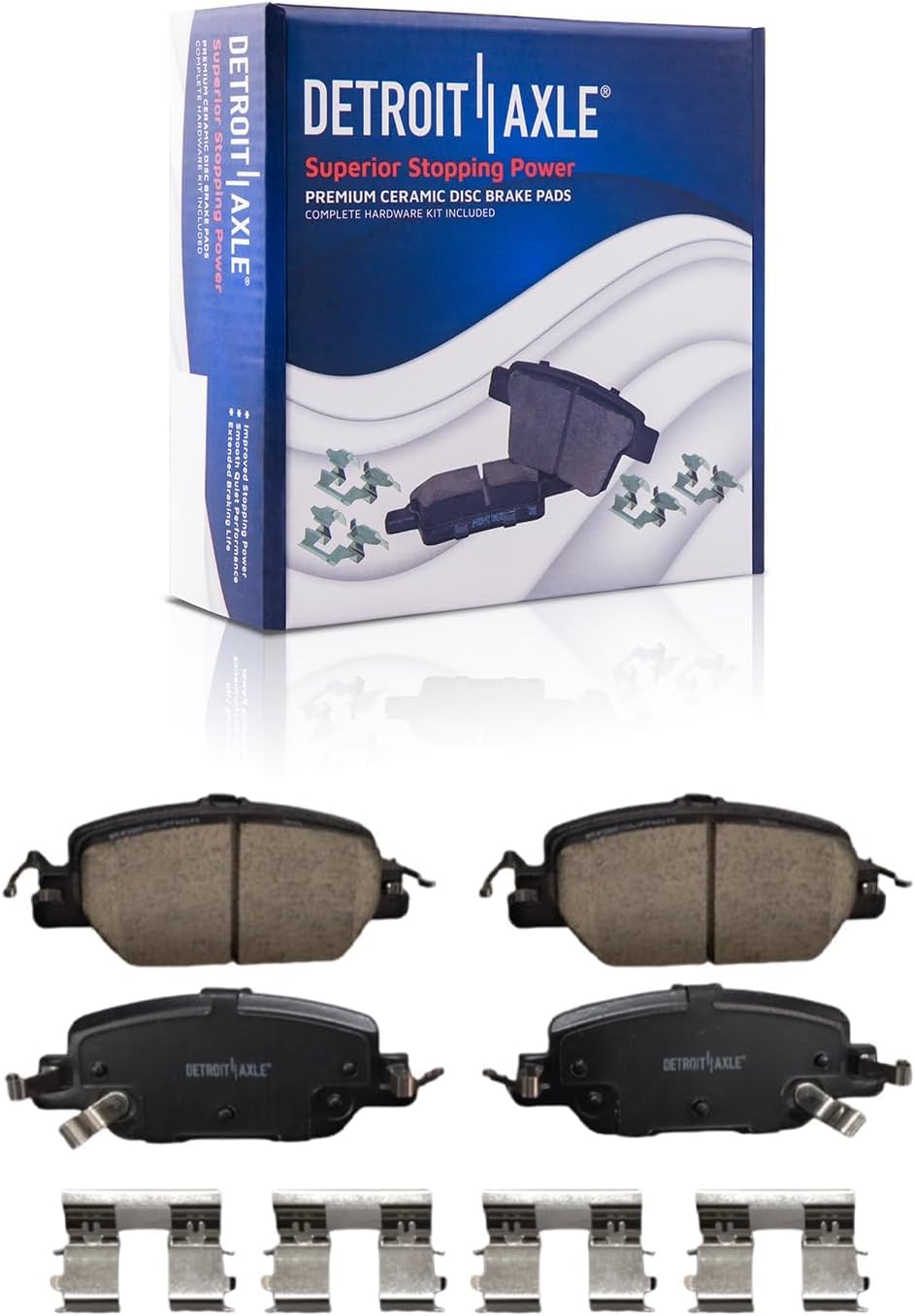 Detroit Axle - 10pc Brake Kit for 2017-2025 Honda CR-V, Disc Brake Rotors Ceramic Brake Pads with Hardware 2018 2019 2020 2021 2022 2023 2024 Replacement: 12.28' inch Front 12.20' inch Rear