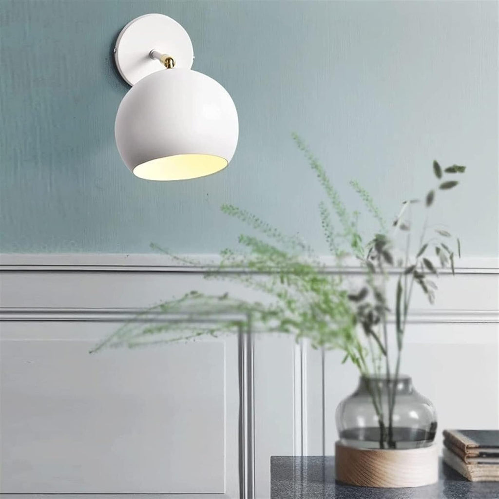Wall Lamp Modern Black Reading Wall Light, Wall Lamp for Bedroom with Wrought Iron Lamp Shade, Indoor Globe Wall Sconce, Adjustable Hanging Bedside Wall Lamps, Lighting Fixture for Hallway Basement Fa