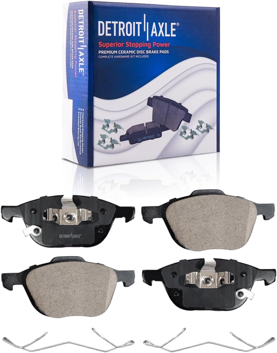 Detroit Axle - FWD Brake Kit for 2018-2021 Ford EcoSport, 11.81' inch Front and 10.67' inch Rear Drilled and Slotted Disc Brake Rotors Ceramic Brake Pads 2019 2020 Replacement