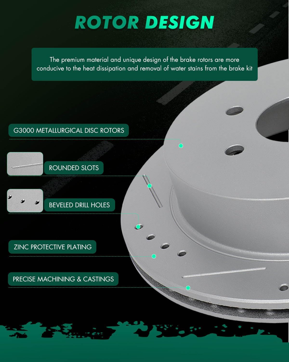 SCITOO Front Rear Brake Pads and Rotors Kits Fit For Nissan Frontier 2005-2019,For Nissan Xterra 2005-2015,For Suzuki Equator 2009-2012