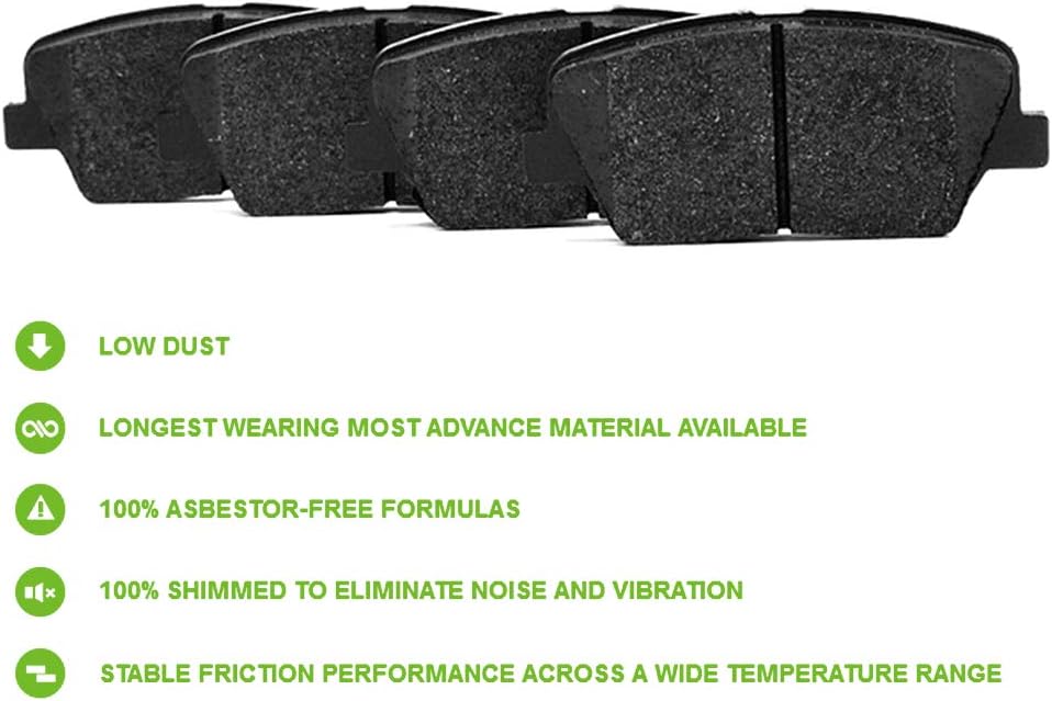 SCITOO Brake and Rotors Kits,4pcs Brake Rotors and 8pcs Ceramic Brake Pads fit for 2003-2009 for Toyota 4Runner,2007-2009 for Toyota FJ Cruiser