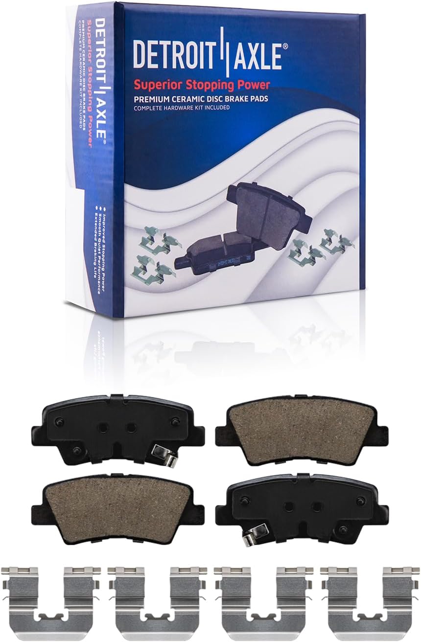Detroit Axle - Brake Kit for 2013-2016 Kia Optima 2011-2015 Hyundai Sonata, Drilled Brake Rotors Ceramic Brakes Pads Front and Rear Replacement: 11.81' inch Front and 11.18' inch Rear Rotor