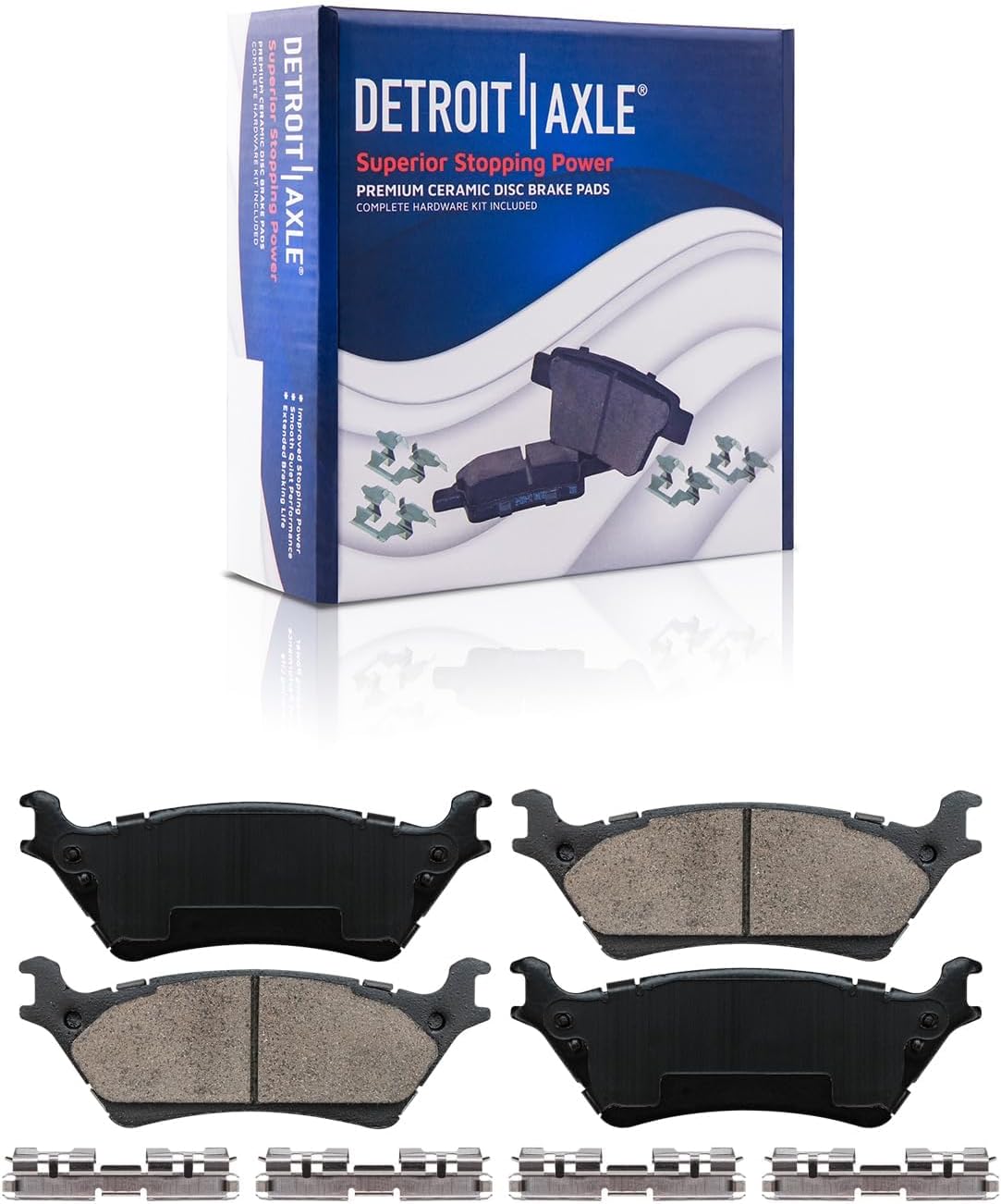 Detroit Axle - 10pc Brake Kit for 2012 2013 2014 Ford F-150, Disc Brakes Rotors Ceramic Brake Pads with Hardware Replacement : 13.78' inch Front and 13.70' inch Rear Rotors