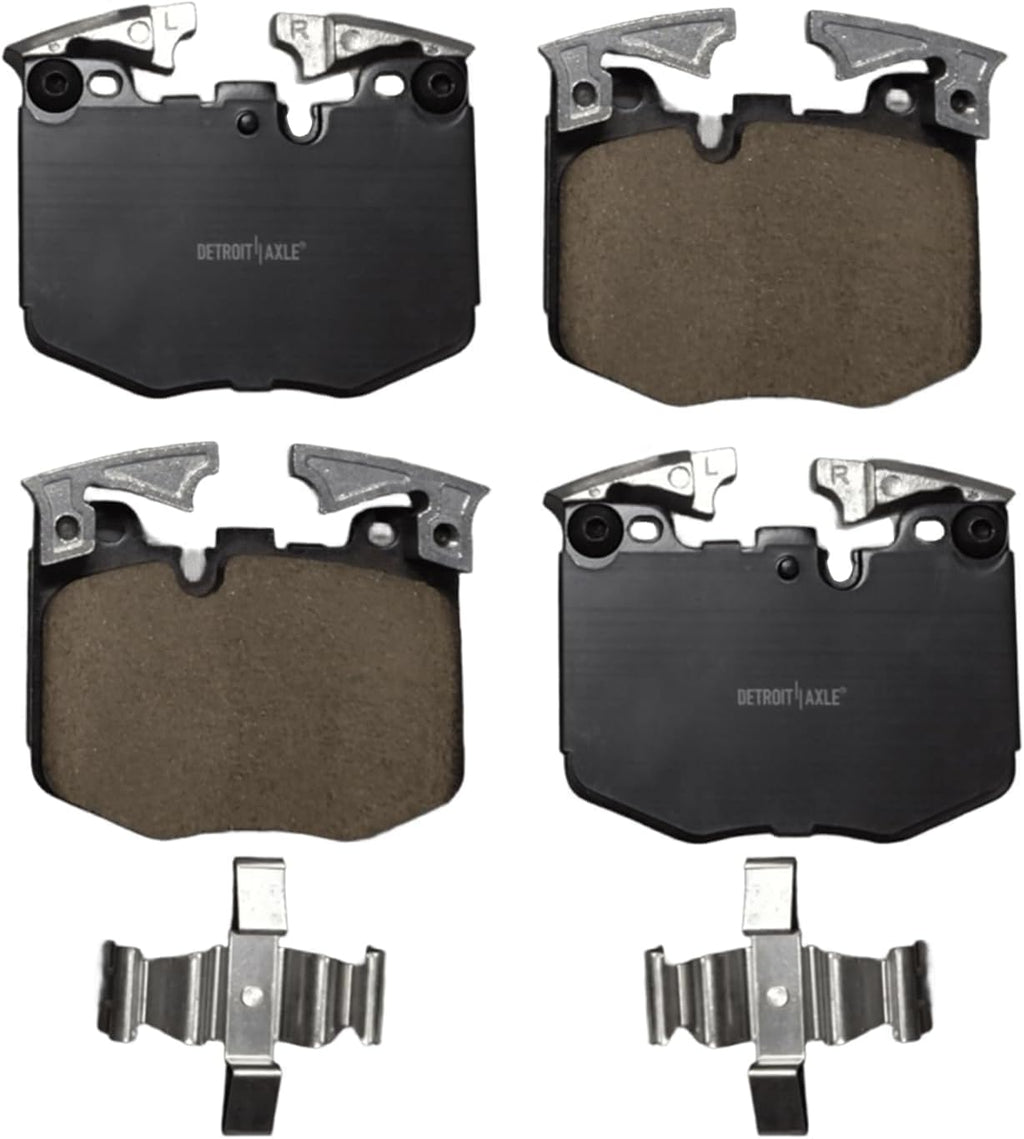 Detroit Axle - 8pc Brake Kit for BMW 530i 530e 540i 540d 740i 740e 840i 640i xDrive Gran Turismo Coupe iX X4 X5 X6, Drilled Brake Rotors Brake Pads Replacement: 13.70' in Front 13.58' in Rear