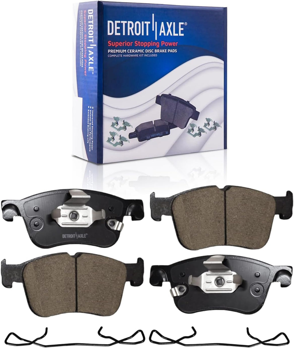 Detroit Axle - 8pc Brake Kit for 2020-2024 Ford Escape Lincoln Corsair, 2021-2024 Bronco Sport, Drilled and Slotted Disc Brakes Rotors Ceramic Brake Pads: 12.13' inch Front and 11.89' inch Rear