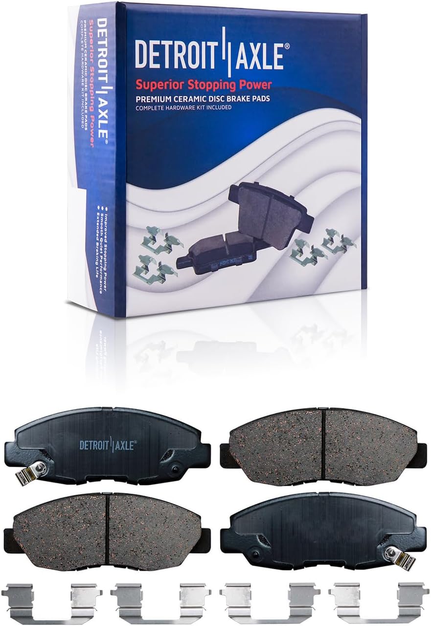 Detroit Axle - 2.3L Brake Kit for 1998-2002 Honda Accord 98-99 CL Front & Rear Drilled and Slotted Disc Brake Rotors Ceramic Brakes Pads 1999 2000 2001 Replacement