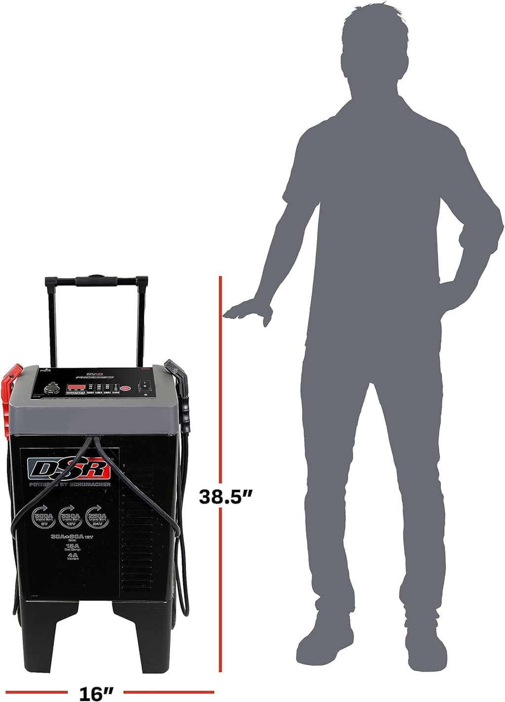 Schumacher Electric DSR ProSeries 6V / 12V / 24V Automatic Battery Charger & Engine Starter - 330A Heavy Duty Engine Starter - Truck, SUV & Boat Compatible - Fully Automatic - DSR124