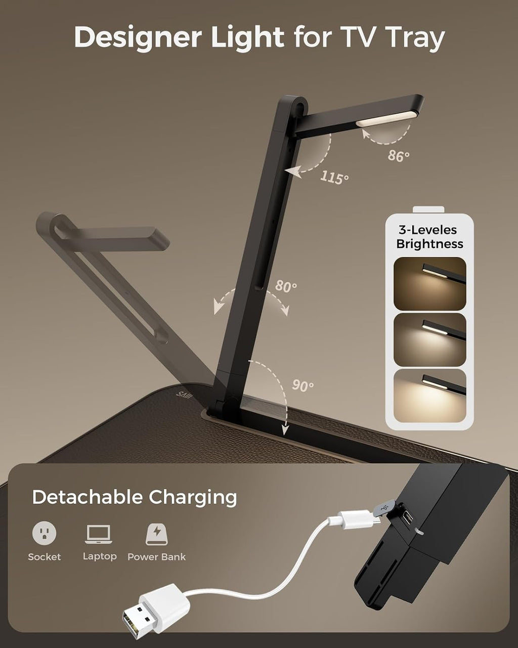 SAIJI Upgraded Small Folding Table, Height & Tilt Adjustable Sturdy TV Dinner Tray Tables, Multifunction TV Trays for Eating, Working, Crafting on Couch & Bed, Living Room Laptop Desk