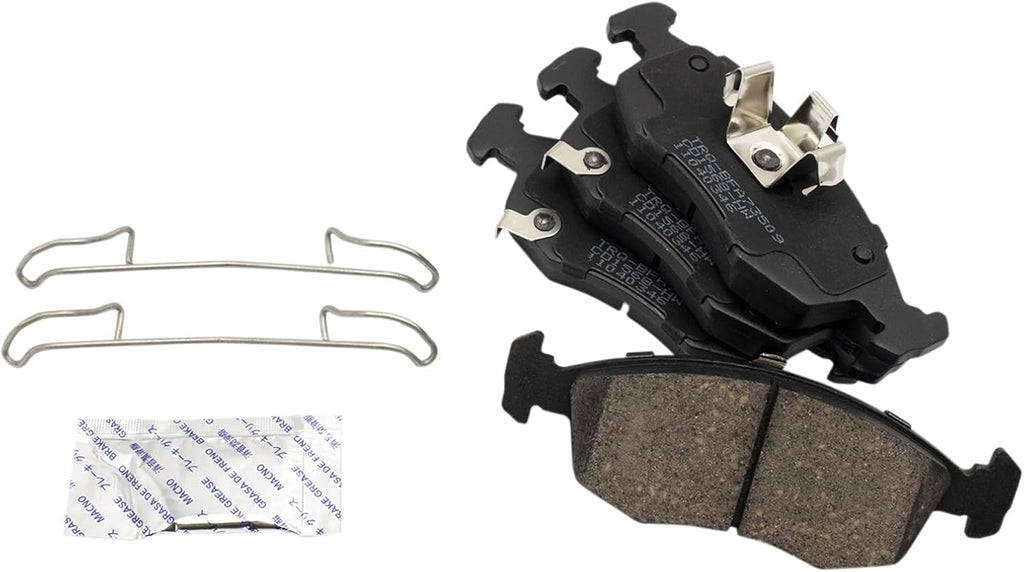 TRQ Performance Front and Rear Brake Pad and Rotor Set Ceramic Coated Drilled Slotted Rotors Compatible with 2012-2017 Fiat 500