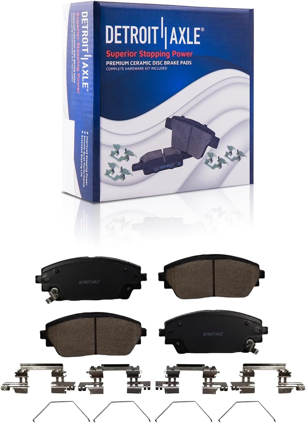 Detroit Axle - FWD 8pc Brake Kit for 2019 2020 2021 2022 2023 Mazda 3 Disc Drilled and Slotted Brake Rotors Ceramic Brakes Pads w/Hardware Replacement : 11.01' inch Front and 10.43' inch Rear Rotor