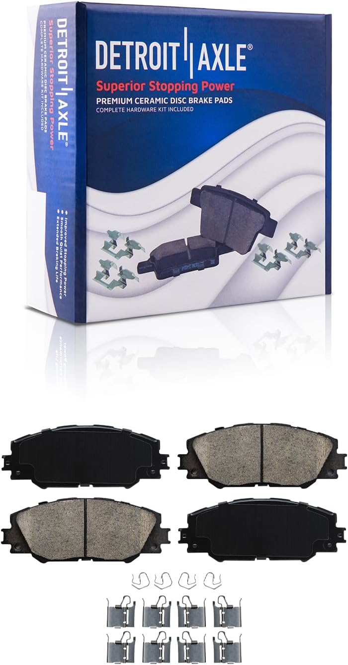 Detroit Axle - AWD Brake Kit for Toyota 2009-2013 Matrix, 2009-2010 Pontiac Vibe, 11.65' inch Front and 11.06' inch Rear Drilled and Slotted Disc Brake Rotors Ceramic Brakes Pads Replacement