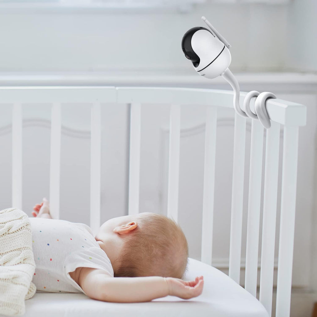 bonoch 5.5' 1440p Baby Monitor with Camera and Audio with Mount, No WiFi Baby Camera, 240h Long-Lasting, Smart Detect Sleep Turn Over/Cry/Motion, 7800mAh, Hack Proof Video Monitor, White Noise