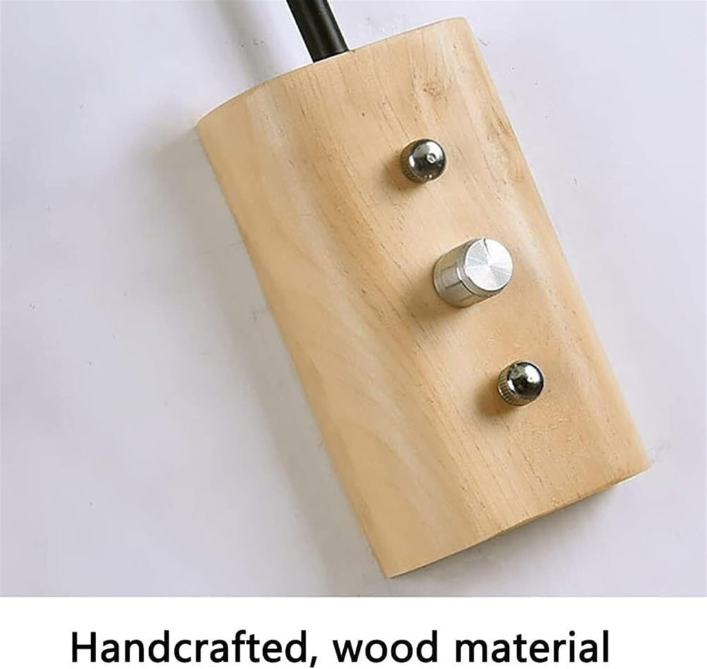 Wall Lamp Modern Minimalist Wrought Iron Wall Sconce with Switch Nordic Black Wall Light Indoor Lighting Reading Light Fixture Mid Century Wood Wall Lamp for Living Room Cloakroom Aisle Porch Decor(Da