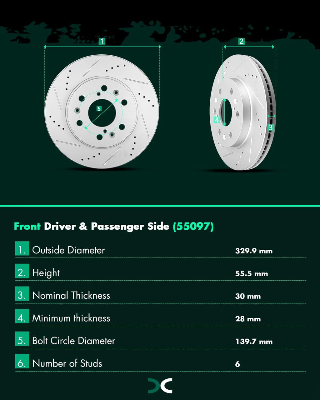SCITOO Brake Kit Front Brake Rotors and Ceramic Brake Pads fit for Cadillac Escalade ESV XTS,for Chevy Avalanche Express Silverado Suburban,1500,for GMC Savana Sierra,1500 Yukon XL,1500