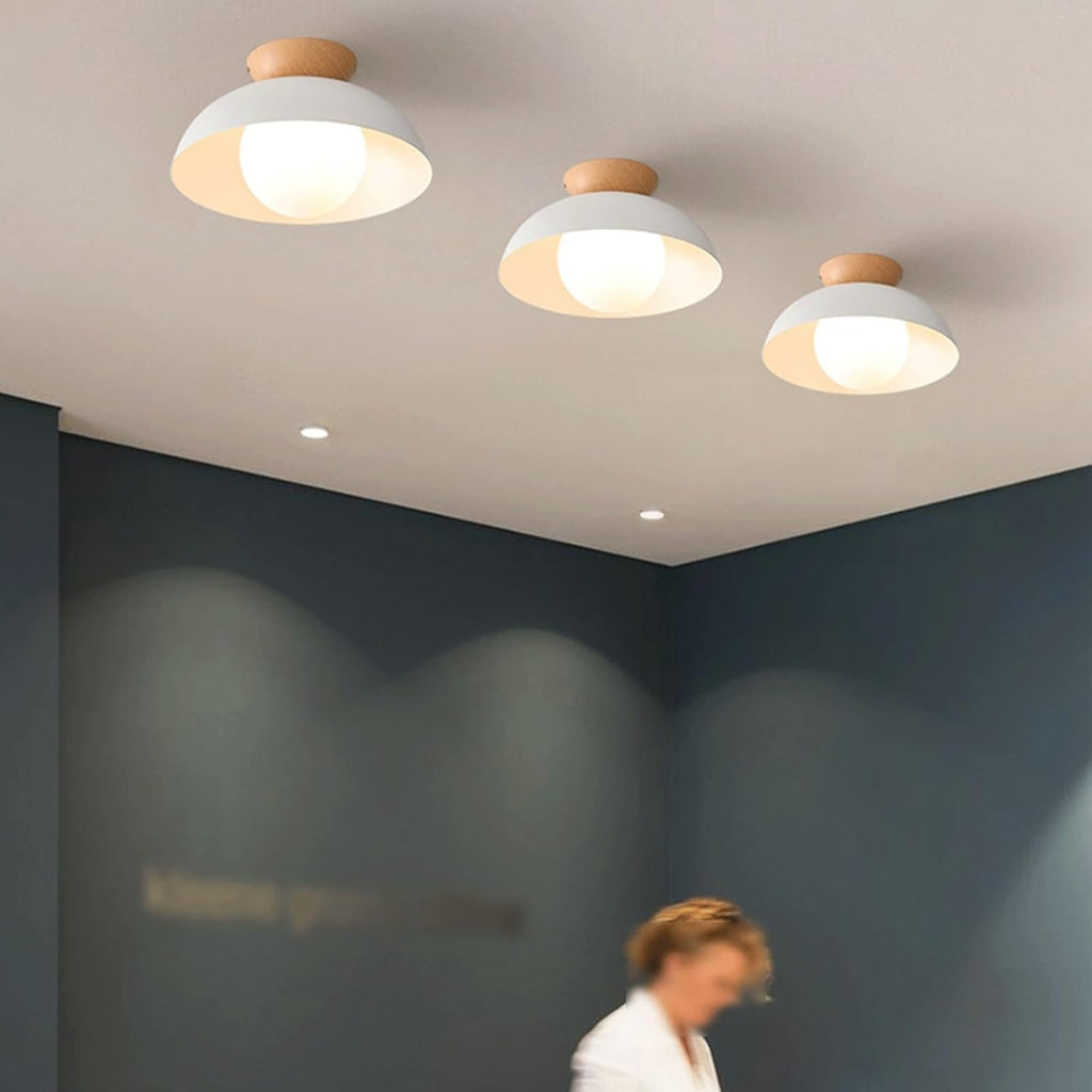 Minimalist Bowl Ceiling Light Modern Wrought Iron Ceiling Lamp Close to Ceiling Light Fixtures for Cloakroom Kitchen Aisle Hallway Bedroom Entryway Staircase(White)