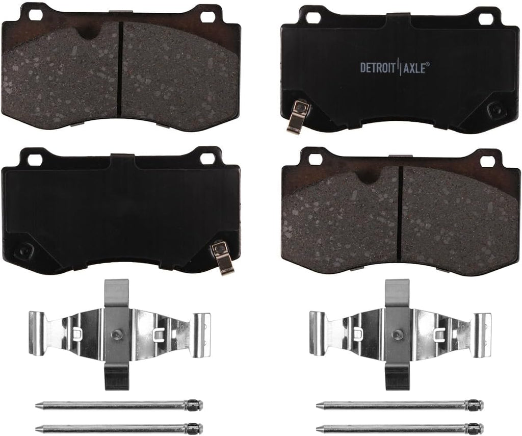 Detroit Axle - 8pc Brake Kit for 05-14 23 Chrysler 300 06-10/12-23 Dodge Charger 06-08 Magnum 08-23 Challenger Drilled Brake Rotors Ceramic Brake Pads : 14.17' inch Front 13.78' inch Rear Rotor