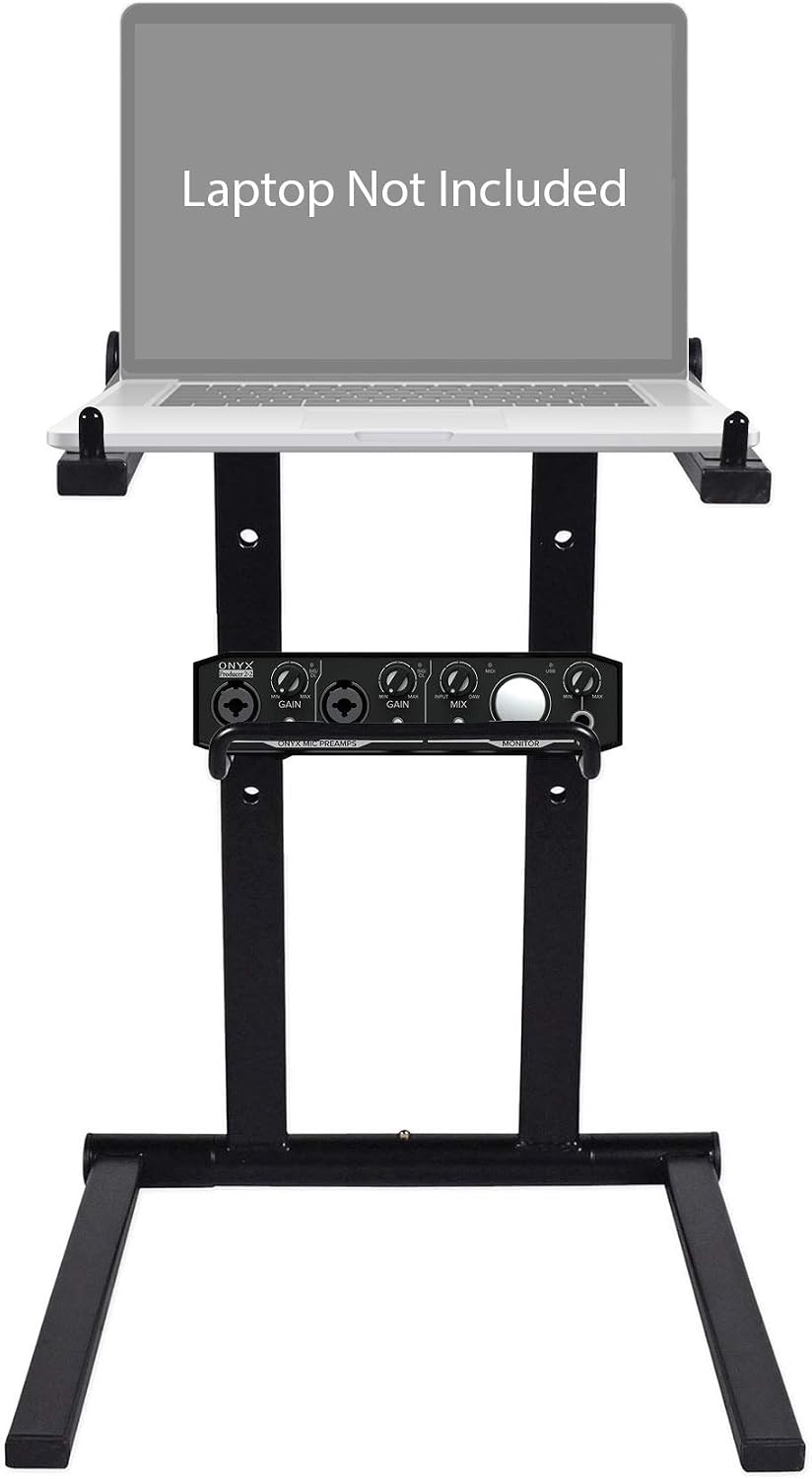 Audiosavings Bundle: Mackie Onyx Producer 2.2 2x2 USB Audio MIDI Recording Studio Interface Bundle with Rockville RLS2400 Lightweight Folding DJ Laptop Stand (2 Items)