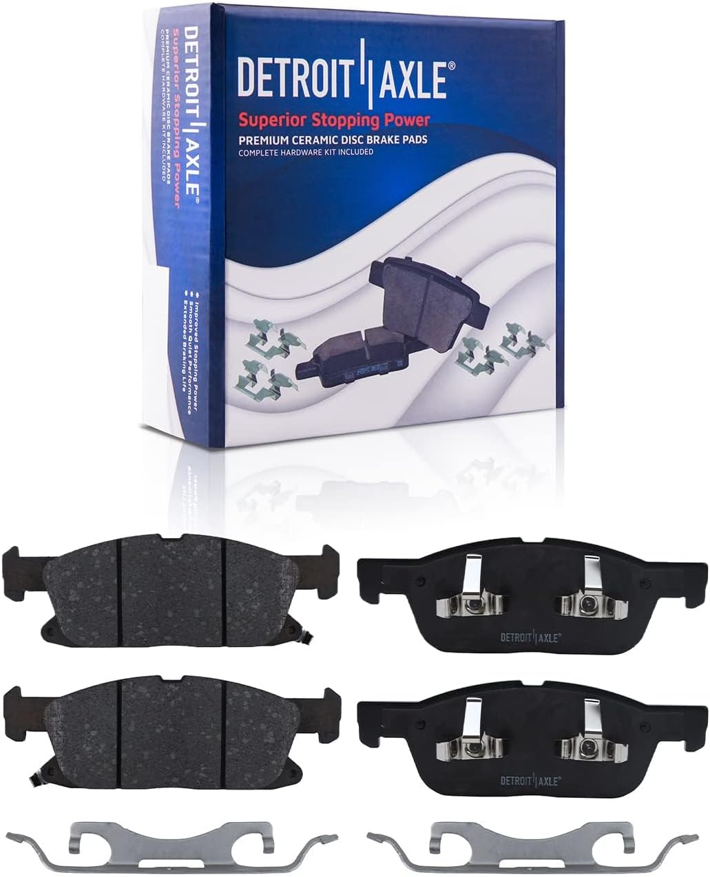 Detroit Axle - Brake Kit for 2015 2016 2017 2018 2019 2020 2021 Ford Edge, Drilled and Slotted Disc Brake Rotors Ceramic Brakes Pads Replacement : 12.44' inch Front and Solid Rear Rotor