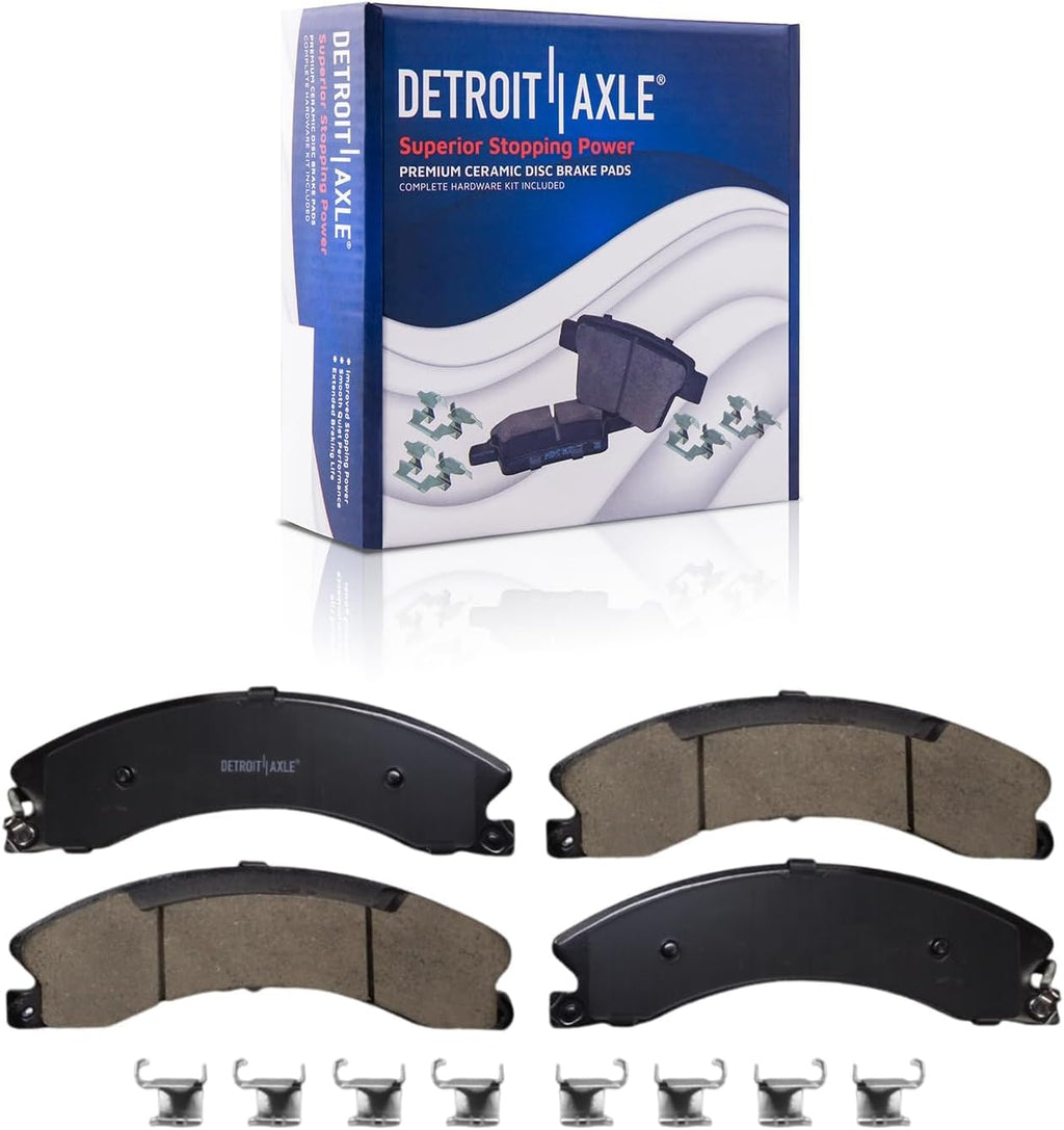 Detroit Axle - Rear Brake Kit for Chevy Silverado 3500 HD, 16-19 GMC Sierra 3500 HD, 13.98' inch Disc Brake Rotors Ceramic Brakes Pads Replacement