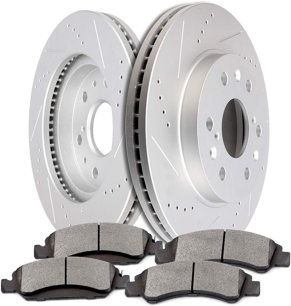 SCITOO Brake Kit Front Brake Rotors and Ceramic Brake Pads fit for Cadillac Escalade ESV XTS,for Chevy Avalanche Express Silverado Suburban,1500,for GMC Savana Sierra,1500 Yukon XL,1500