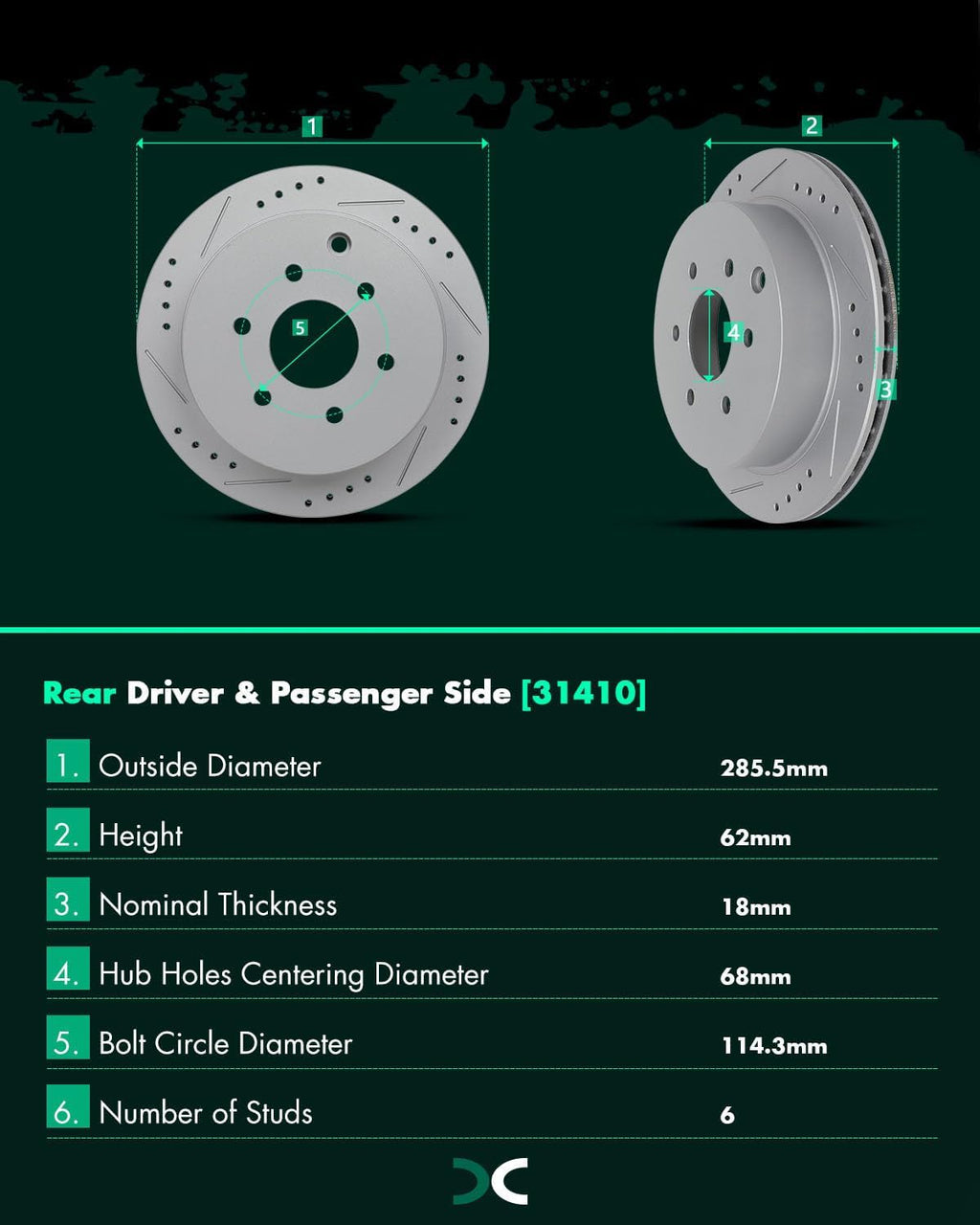 SCITOO Brake Kit Rear Brake Rotors and Ceramic Brake Pads fit for 2005-2018 for Nissan Frontier,2005-2015 for Nissan Xterra,2009-2012 for Suzuki Equator