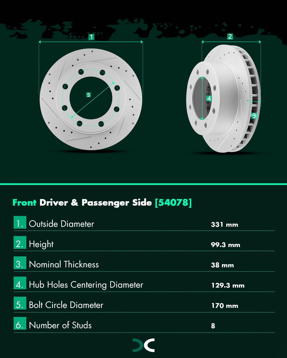 SCITOO 120.65086,54078 ATD824C,D824-7625 120.65071,54074 ATD757C,D757-7626 Front Rear Brake Pads and Rotors Fit For 2000-2005 For Ford Excursion,1999-2004 For Ford F-250 Super Duty