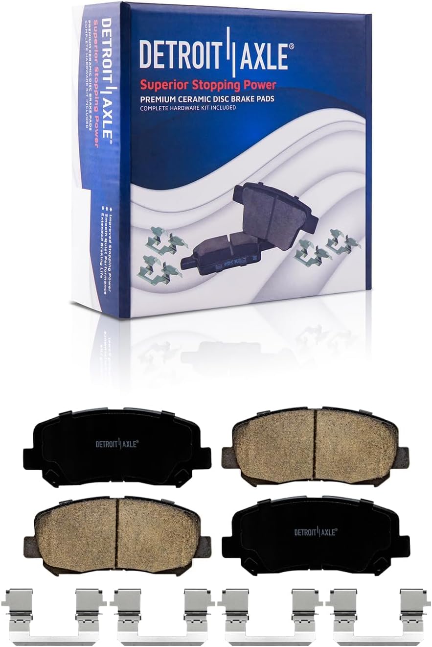 Detroit Axle - Brake Kit for 2016-2024 Mazda CX-5, Drilled and Slotted Disc Brake Rotors Ceramic Brakes Pads with Hardware Replacement : 11.69' inch Front and 11.93' inch Rear Rotor