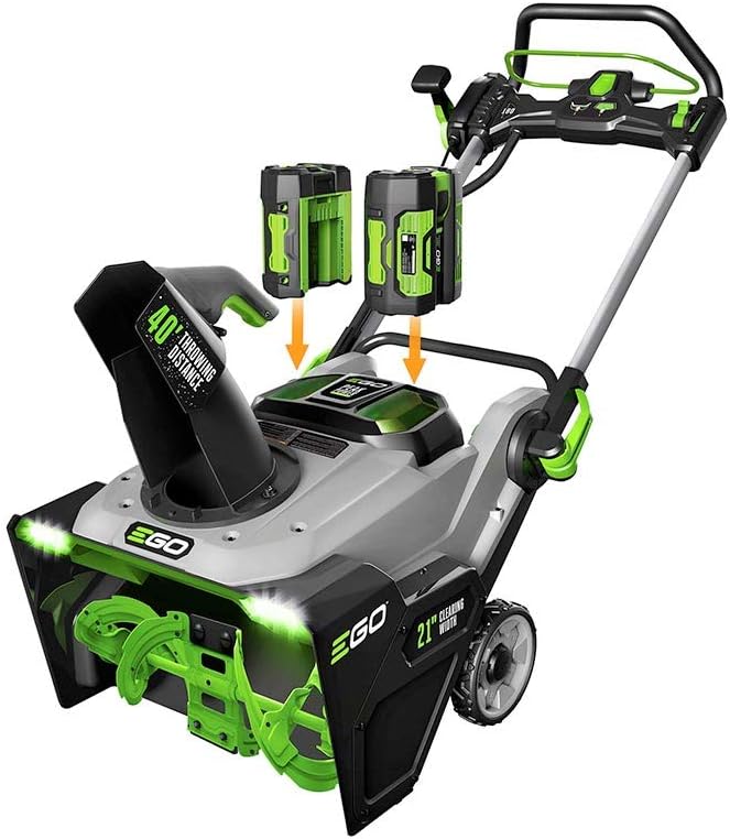 EGO POWER+ 21' Electric Snow Blower, Cordless Steel Auger, Includes (2) 56V 5.0Ah Batteries and Dual Port Charger - SNT2112
