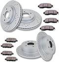 Acinoparts Front(11.65' inch) and Rear(11.46' inch) Brake Kits Drilled and Slotted Brake Rotors Ceramic Brake Pads Fit for Nissan Altima 2013-2023