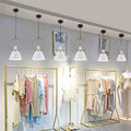 Minimalist Led Colorful Pendant Lamp Metal Leather Suspension Cylinder Hanging Lights Compatible with Bedroom Dining Cafe Bar Wrought Iron Chandelier Ceiling Lamp Fixture(White)