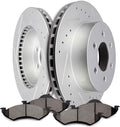 SCITOO Brake Kit Front Brake Rotors and Ceramic Brake Pads fit for 2000-2002 for Dodge Dakota,2000-2002 for Dodge for Durango