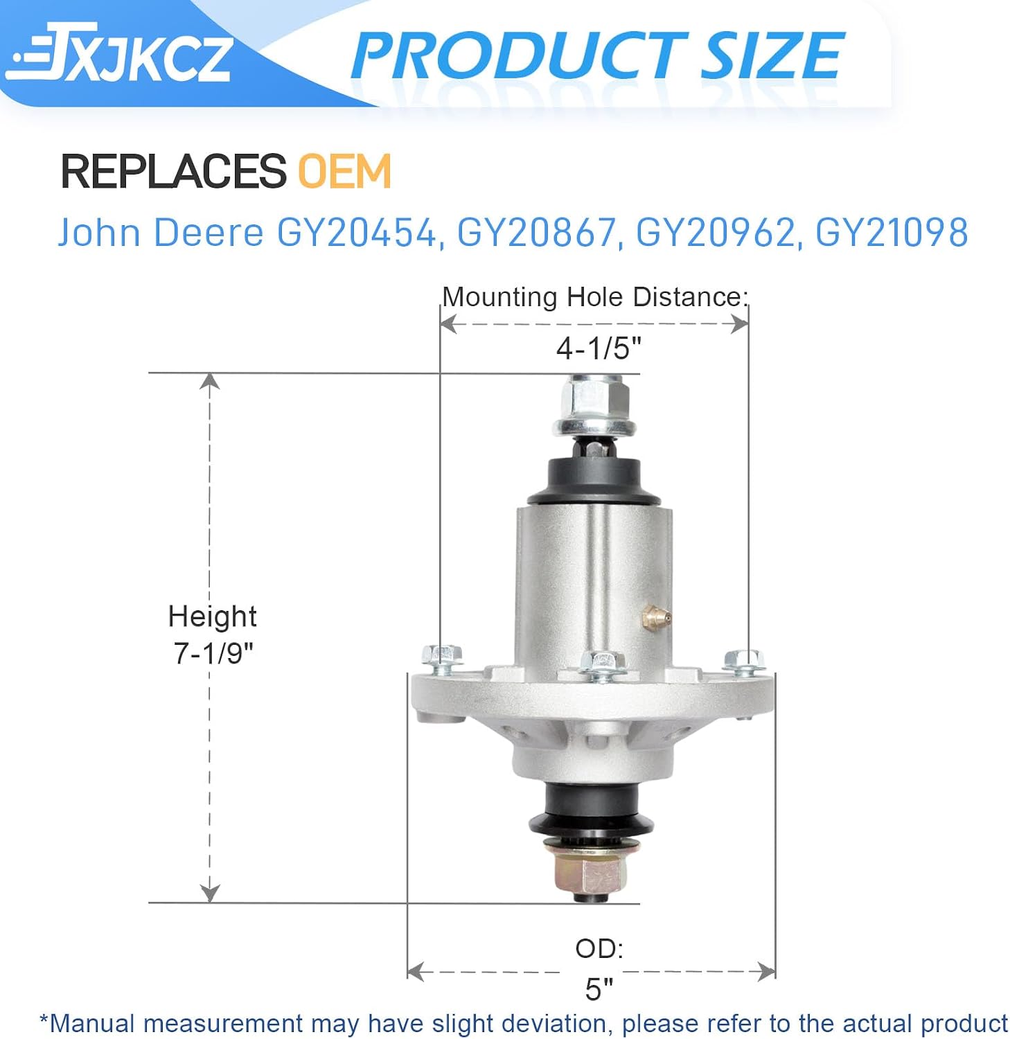 48 inch Lawn Mower Rebuild Spindle Kit for John Dee re LA145 LA165 LA155 LA130 Includes 3 Spindle GY20454 GY21098 GY20867 3 Blade AM141035 GY20852 1 Be lt GX20571 2 Idler GY20067 1 Idler GY20110