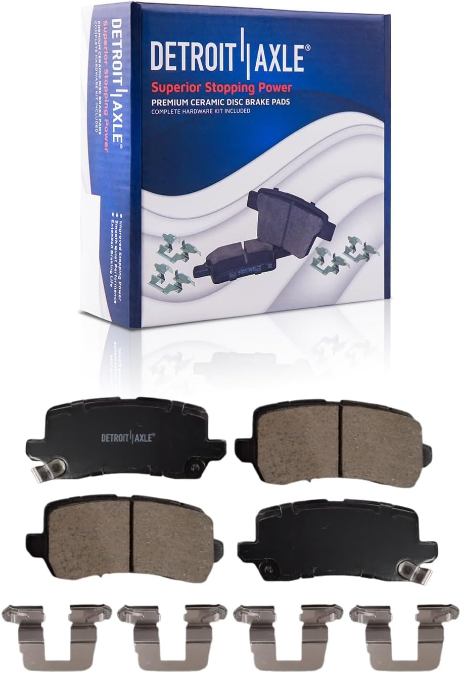 Detroit Axle - Front Rear Brake Kit for 17-20 Acura MDX [Base, SH-AWD], Disc Brake Rotors Ceramic Brakes Pads w/Hardware 2017 2018 2019 2020 Replacement: 12.60' inch Front 12.99' inch Rear