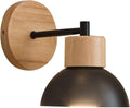 Nordic Style Wrought Iron Wall Sconce Modern Solid Wood Chassis Wall Lamp Wall Mounted Lighting Fixture for Bedroom Bedside Living Room Corridor Study Bathroom Vanity Mirror