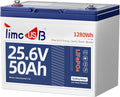 Timeusb 24V 50Ah LiFePO4 Battery with Low-Temp Protection for Trolling Motor, 24 Volt 50Ah Group24 Lithium Battery Built-in 50A Smart BMS, 1280Wh for Trolling Motor, Marine, Camping and Home Storage